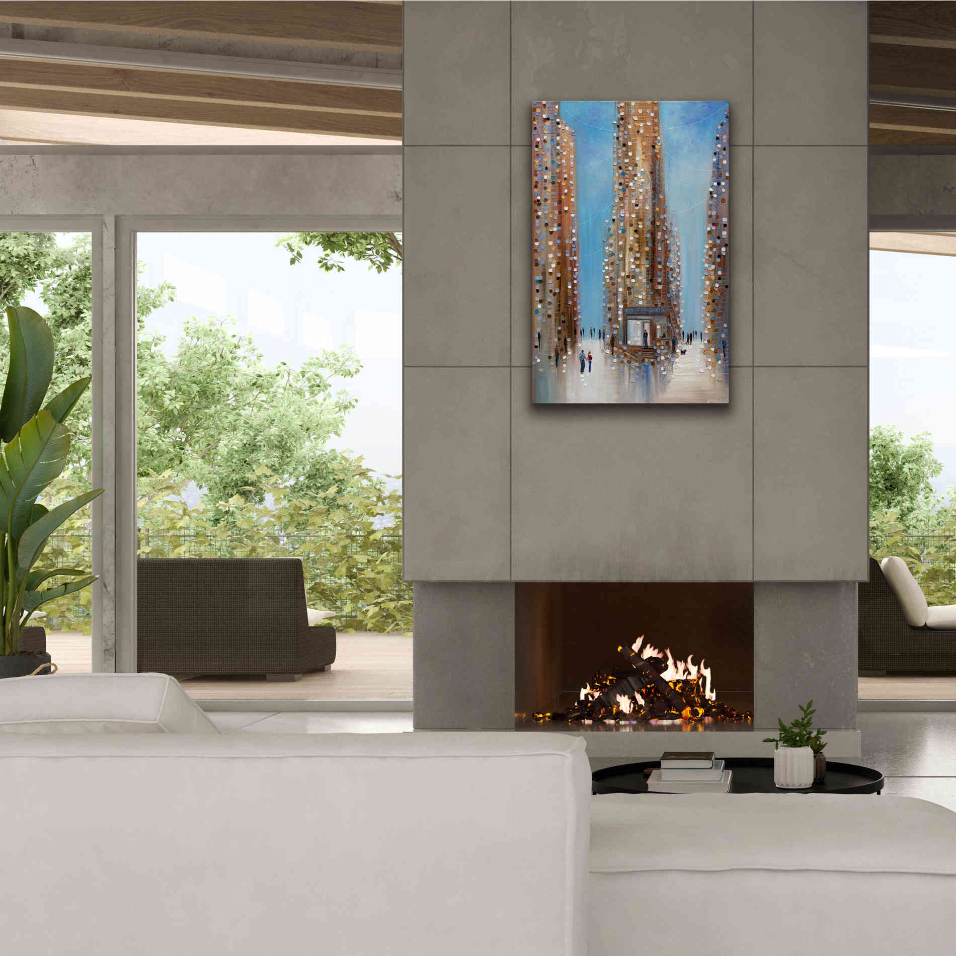 'Coffee Shop ' by Ekaterina Ermilkina Giclee Canvas Wall Art,26 x 40