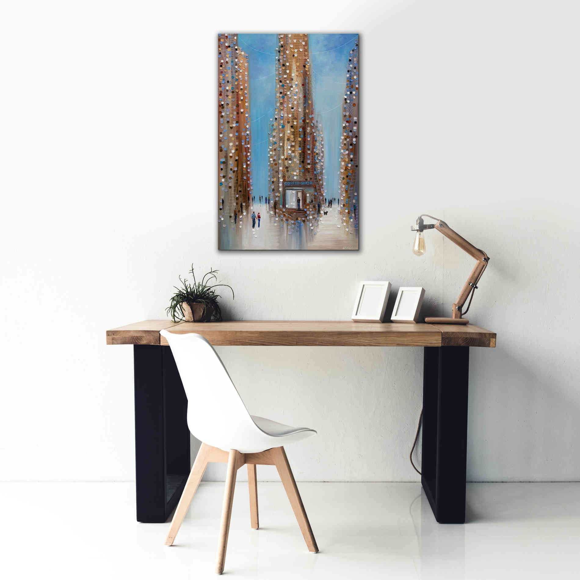 'Coffee Shop ' by Ekaterina Ermilkina Giclee Canvas Wall Art,26 x 40