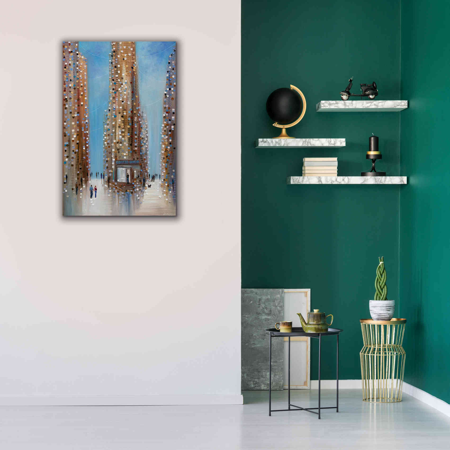 'Coffee Shop ' by Ekaterina Ermilkina Giclee Canvas Wall Art,26 x 40