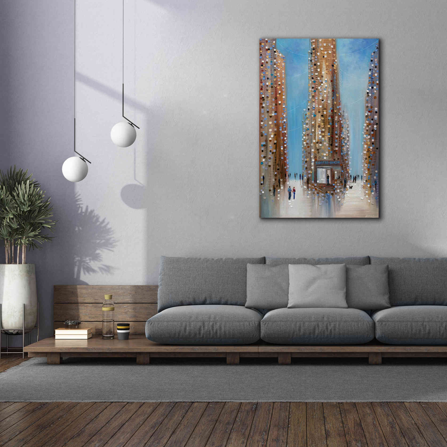 'Coffee Shop ' by Ekaterina Ermilkina Giclee Canvas Wall Art,40 x 60