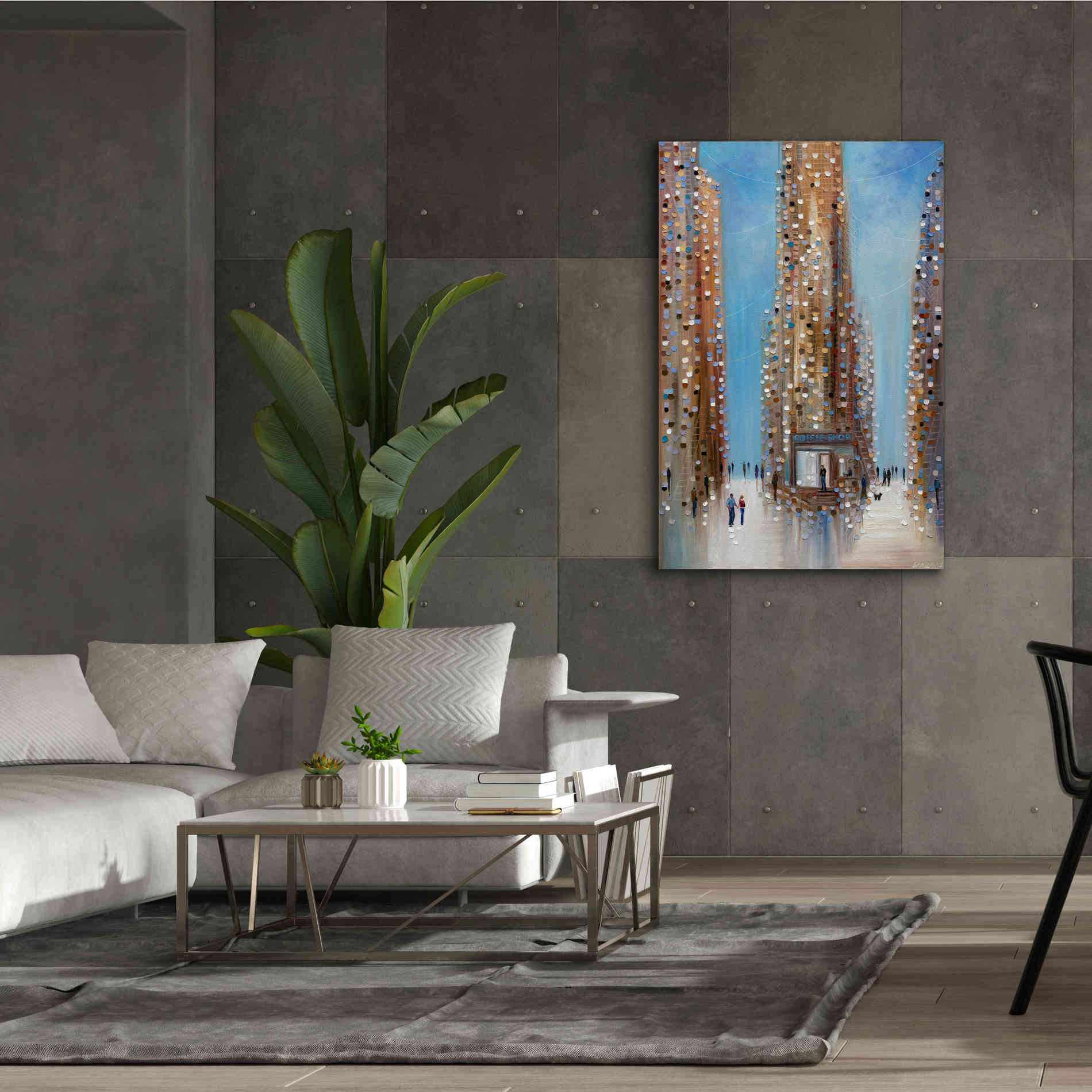 'Coffee Shop ' by Ekaterina Ermilkina Giclee Canvas Wall Art,40 x 60