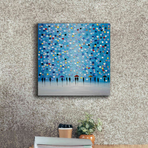 'Colorful City Umbrellas' by Ekaterina Ermilkina Giclee Canvas Wall Art,18 x 18