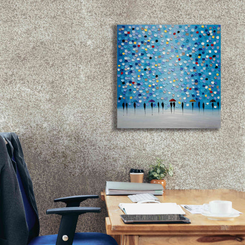 Image of 'Colorful City Umbrellas' by Ekaterina Ermilkina Giclee Canvas Wall Art,26 x 26