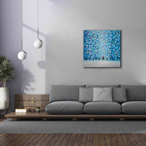 'Colorful City Umbrellas' by Ekaterina Ermilkina Giclee Canvas Wall Art,37 x 37