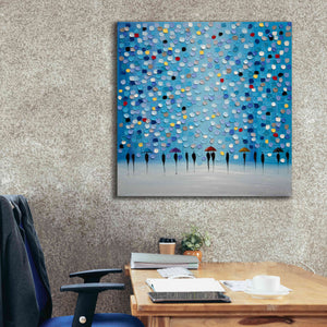 'Colorful City Umbrellas' by Ekaterina Ermilkina Giclee Canvas Wall Art,37 x 37