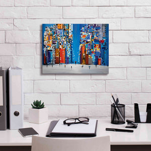 'Night Square' by Ekaterina Ermilkina Giclee Canvas Wall Art,16 x 12