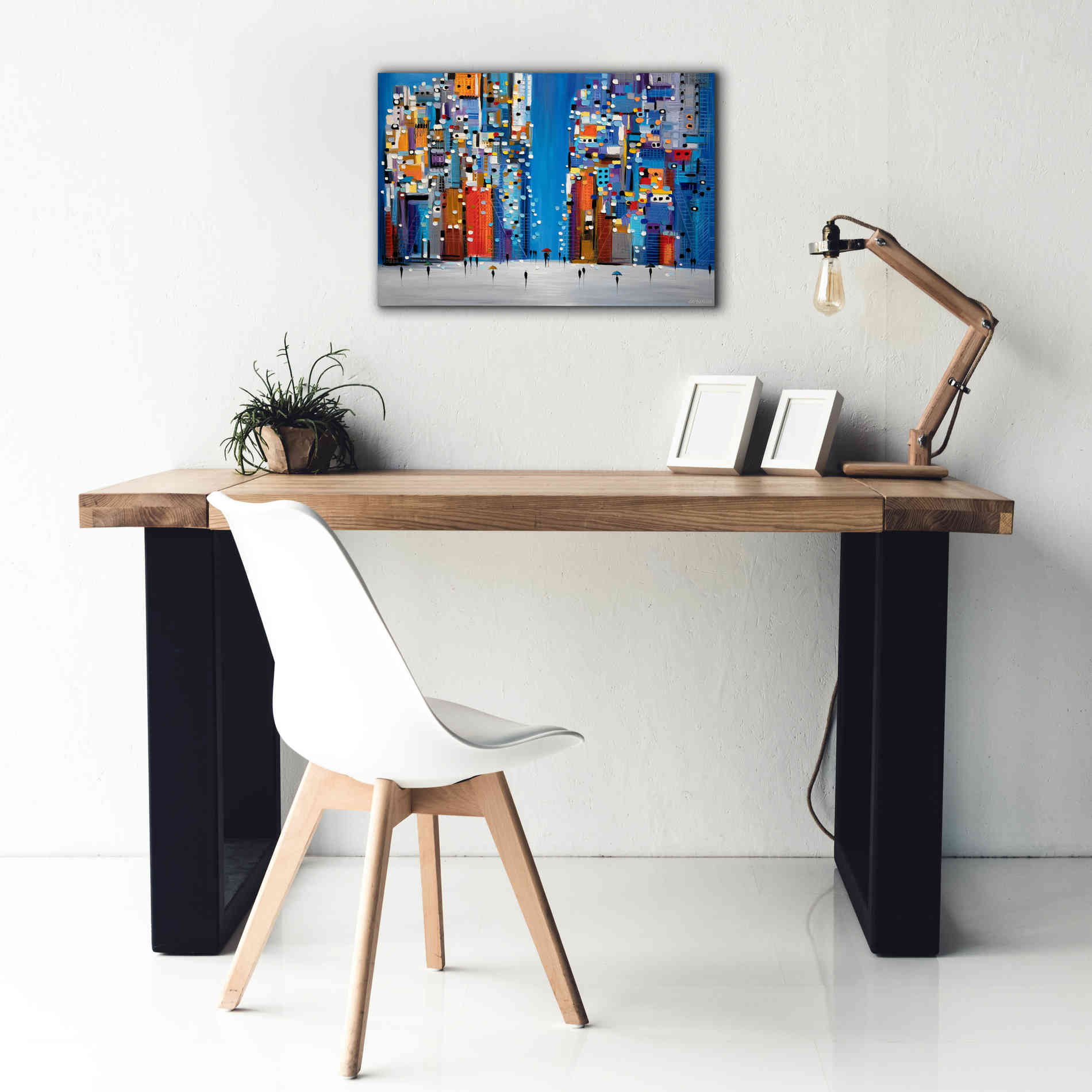 'Night Square' by Ekaterina Ermilkina Giclee Canvas Wall Art,26 x 18