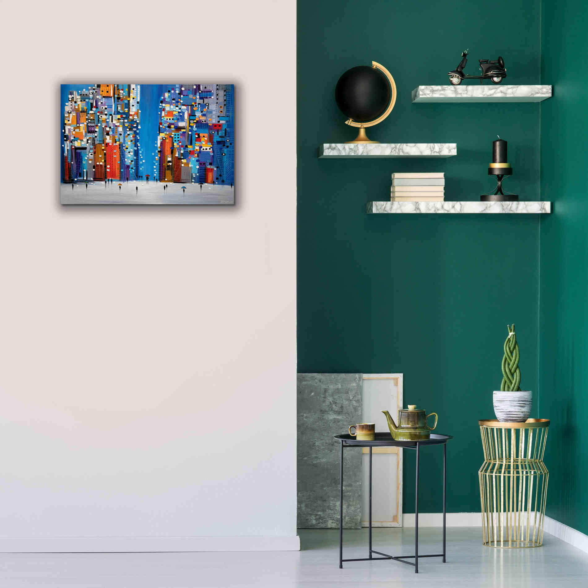 'Night Square' by Ekaterina Ermilkina Giclee Canvas Wall Art,26 x 18