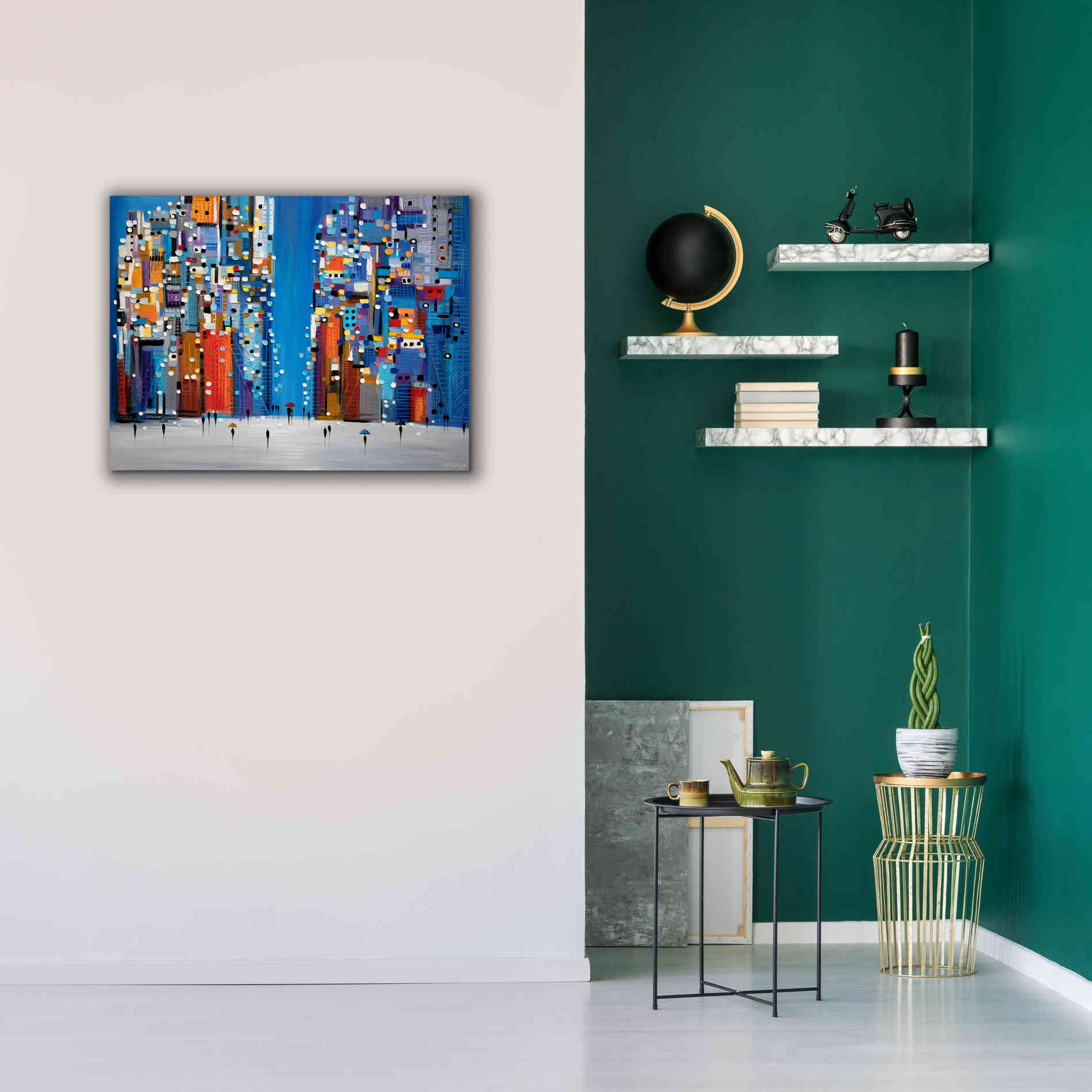 'Night Square' by Ekaterina Ermilkina Giclee Canvas Wall Art,34 x 26