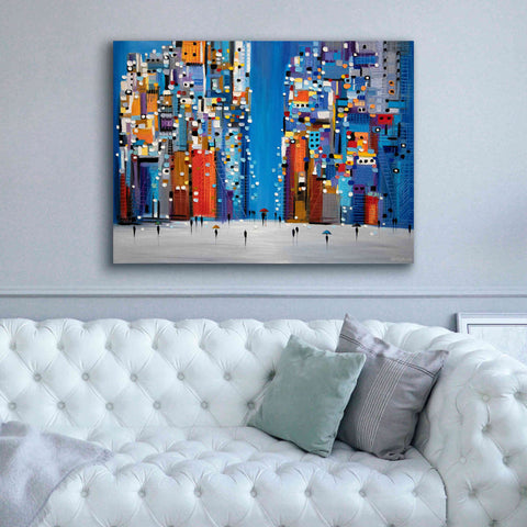 Image of 'Night Square' by Ekaterina Ermilkina Giclee Canvas Wall Art,54 x 40
