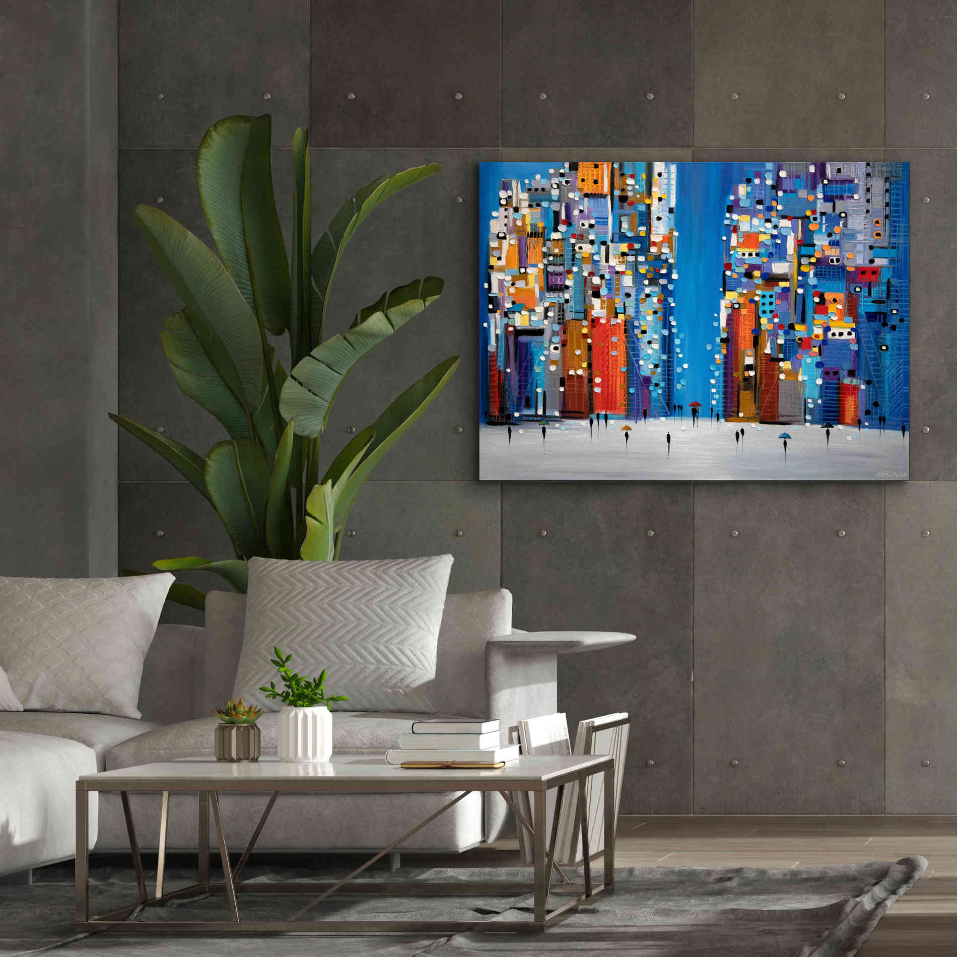 'Night Square' by Ekaterina Ermilkina Giclee Canvas Wall Art,54 x 40