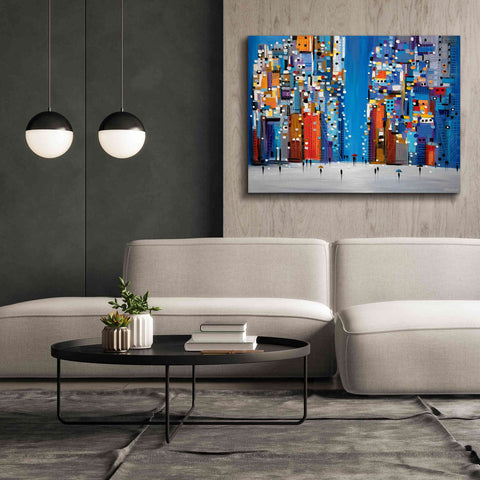 Image of 'Night Square' by Ekaterina Ermilkina Giclee Canvas Wall Art,54 x 40