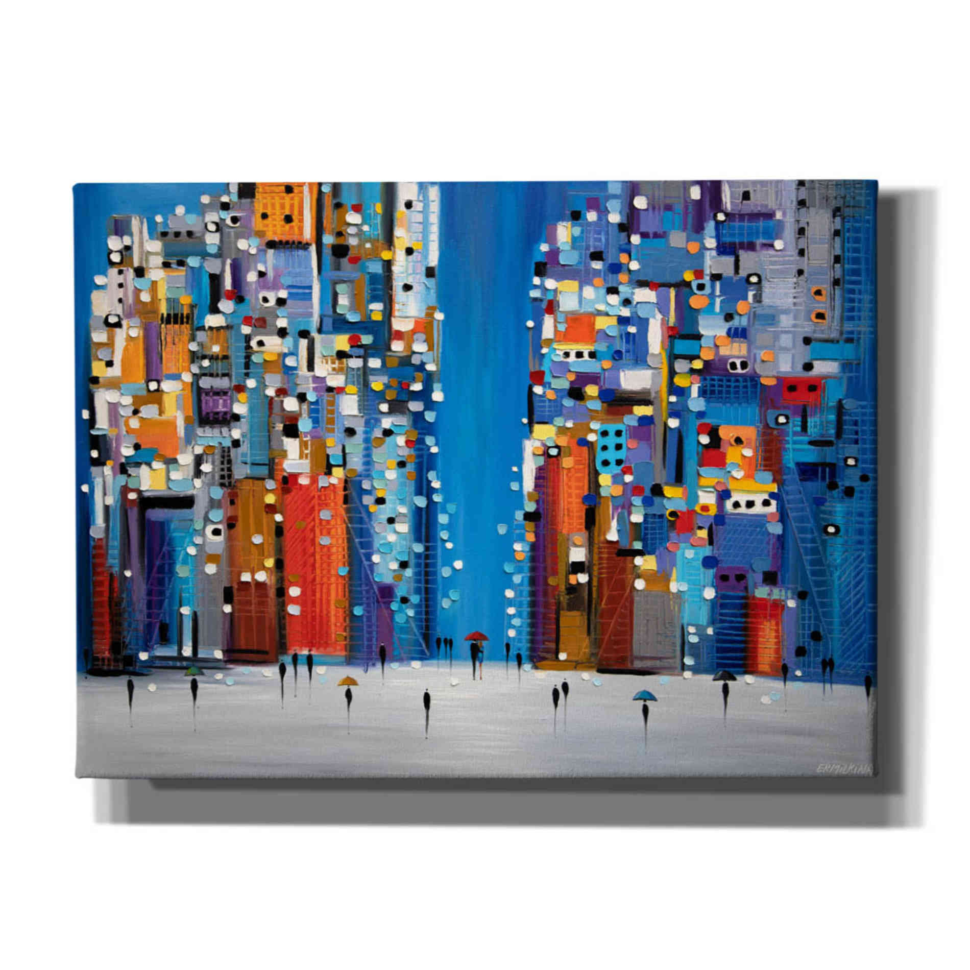 'Night Square' by Ekaterina Ermilkina Giclee Canvas Wall Art