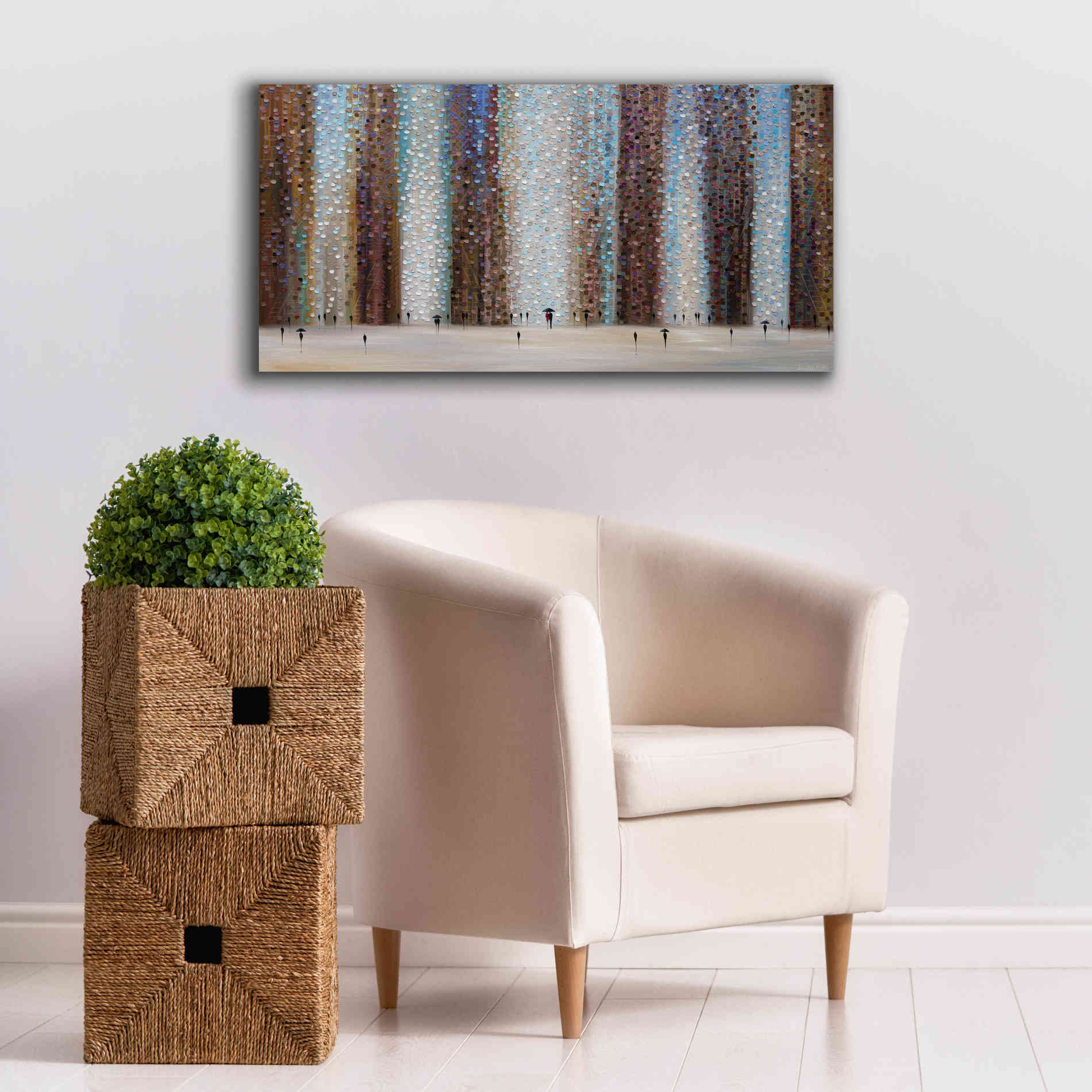 'Rain And Love' by Ekaterina Ermilkina Giclee Canvas Wall Art,40 x 20