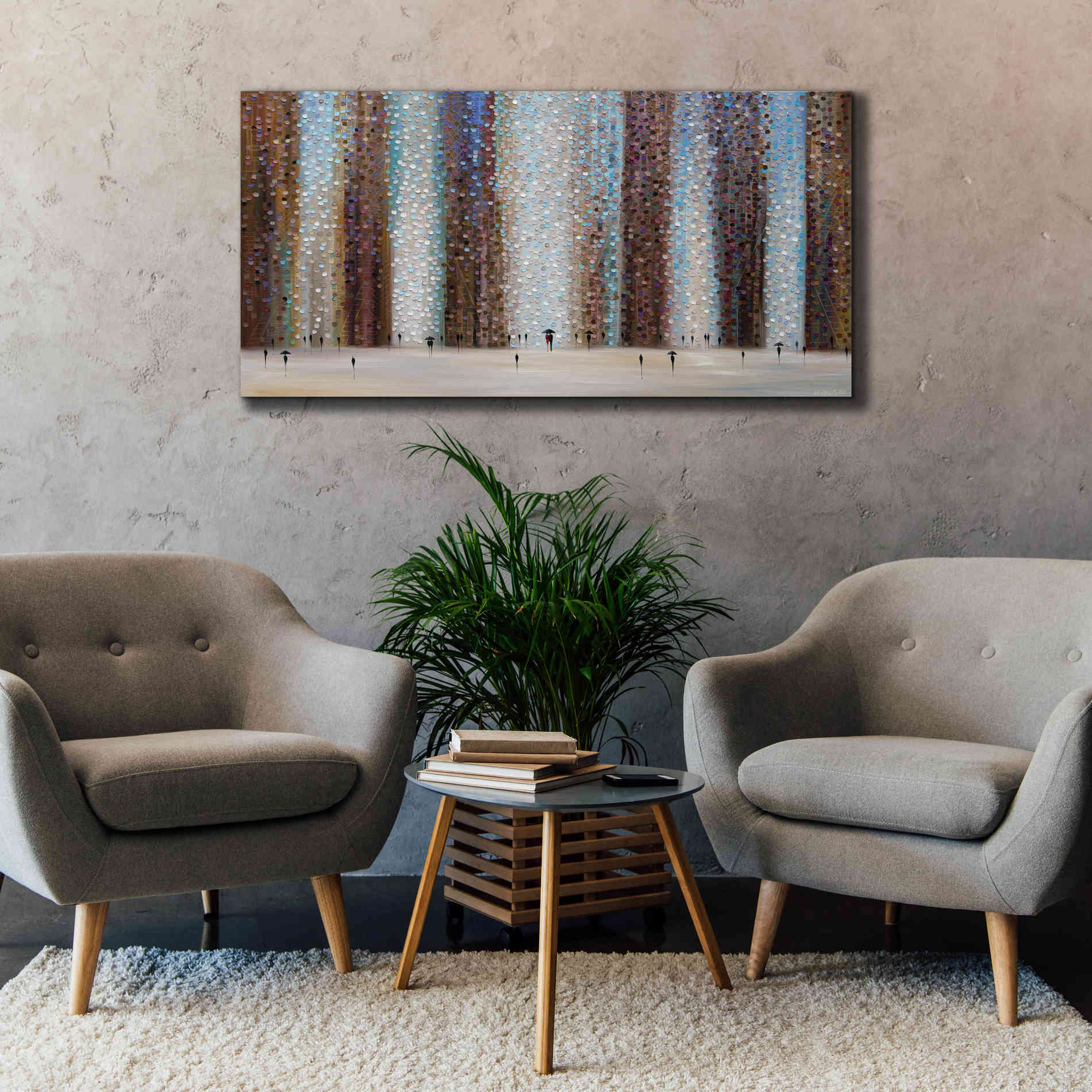'Rain And Love' by Ekaterina Ermilkina Giclee Canvas Wall Art,60 x 30