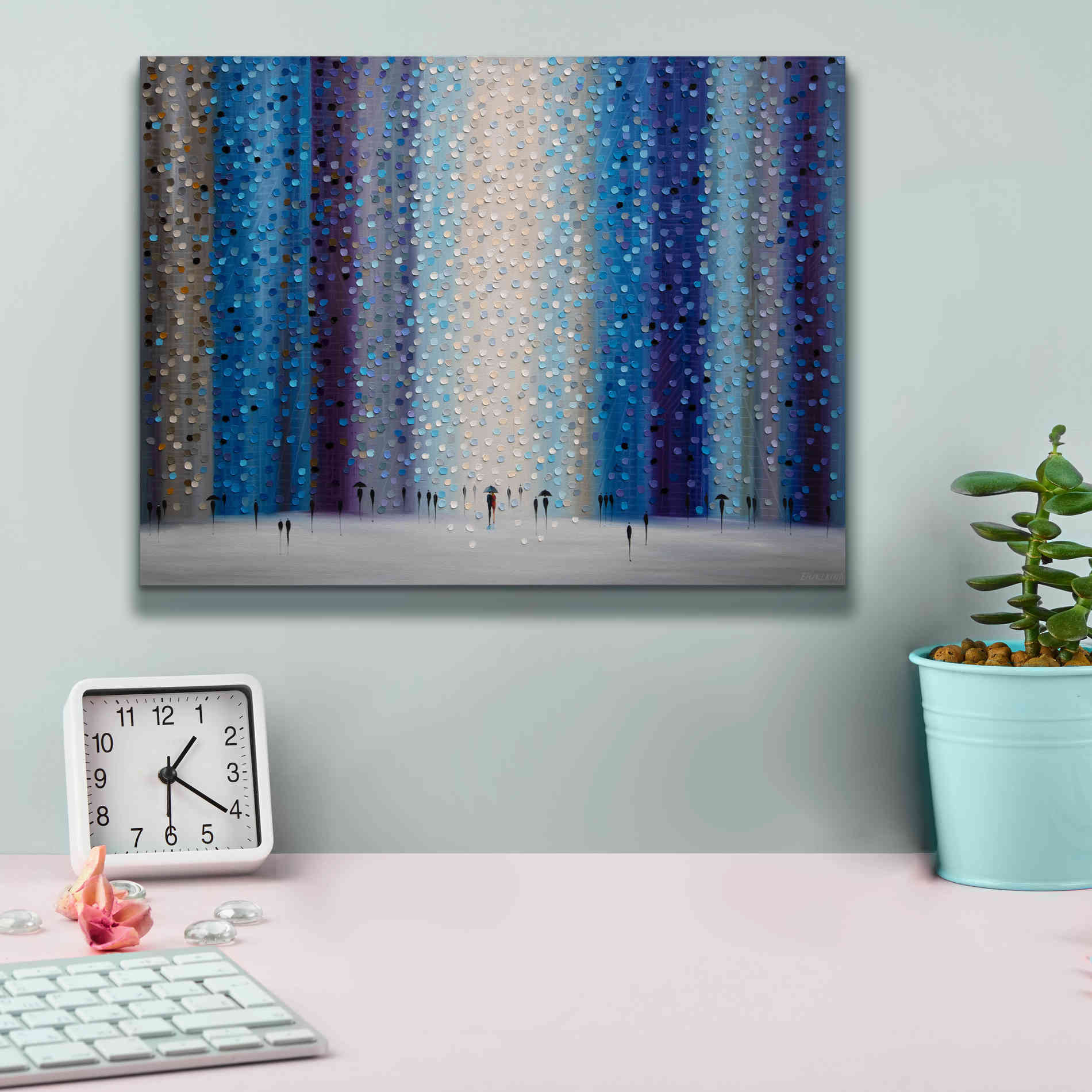 'Rainy City For' by Ekaterina Ermilkina Giclee Canvas Wall Art,16 x 12