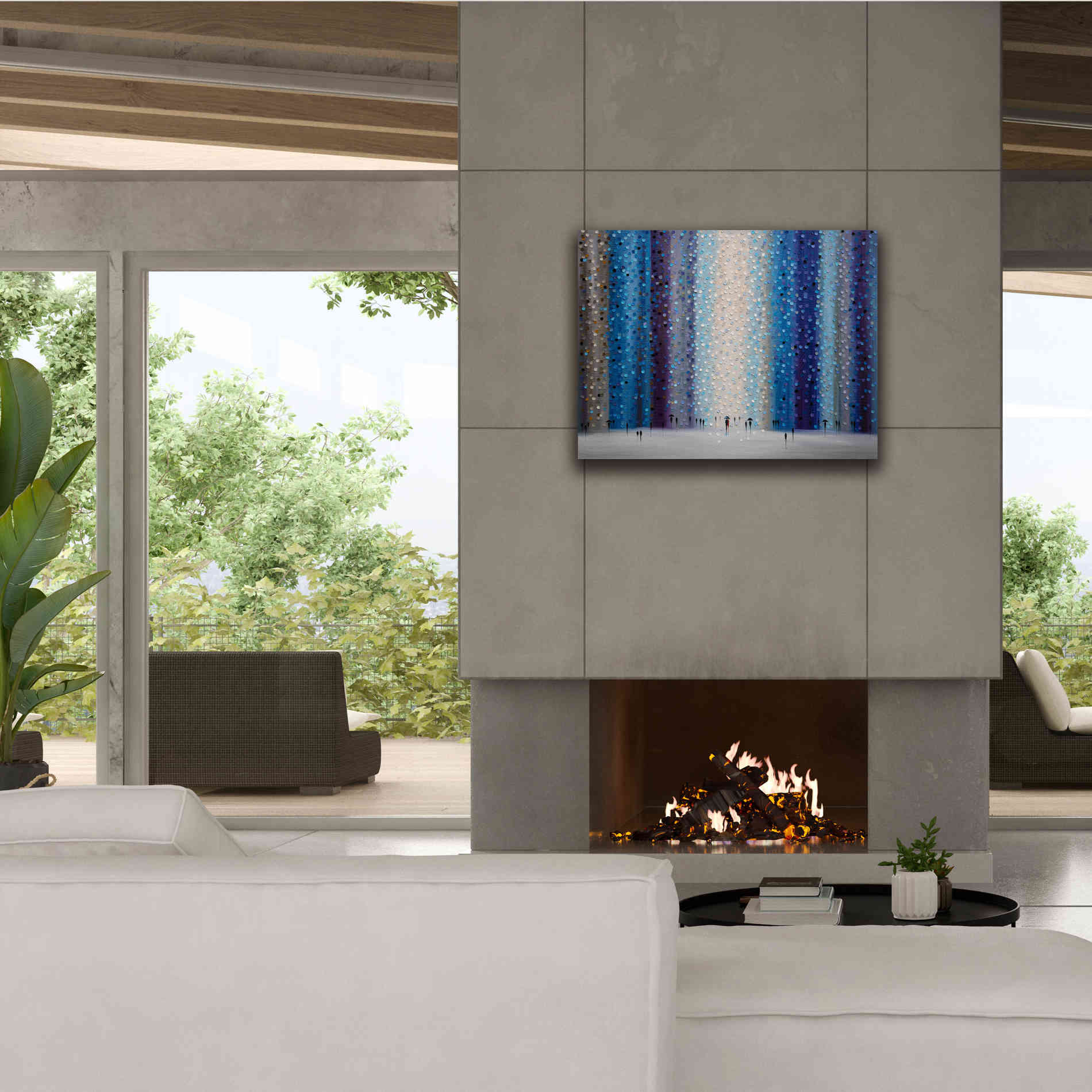 'Rainy City For' by Ekaterina Ermilkina Giclee Canvas Wall Art,34 x 26