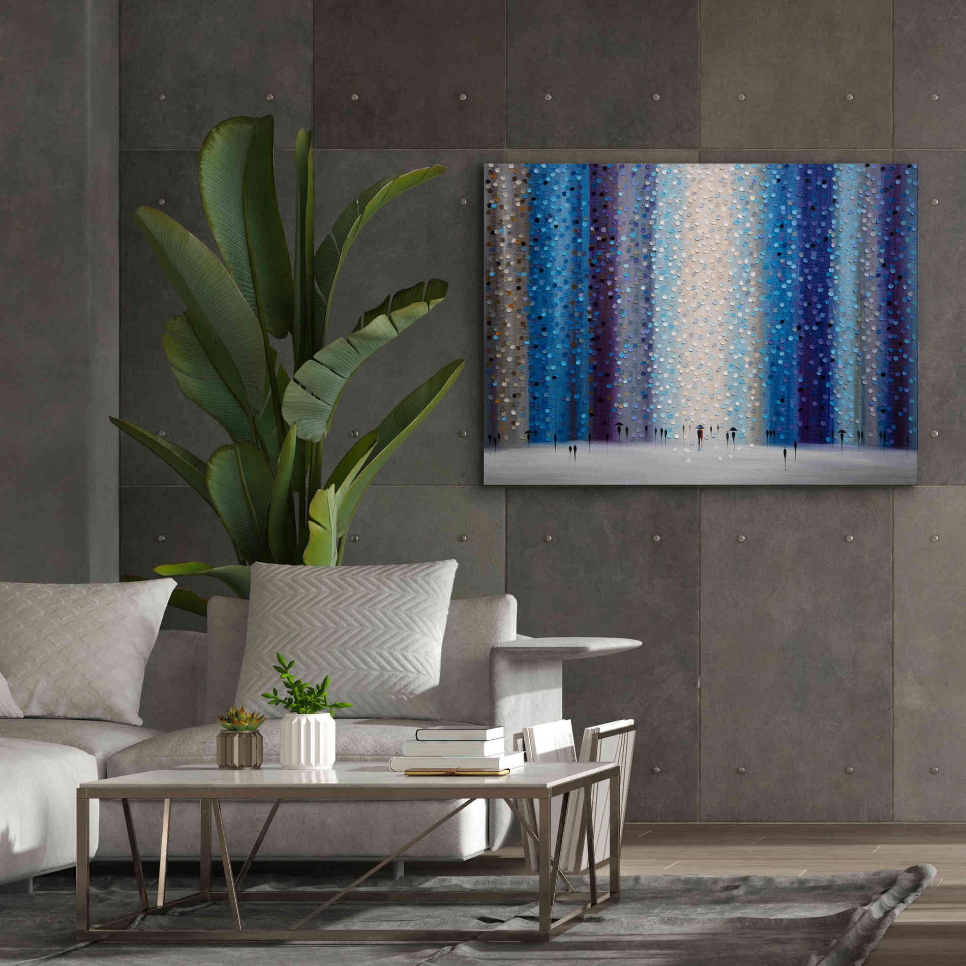 'Rainy City For' by Ekaterina Ermilkina Giclee Canvas Wall Art,54 x 40