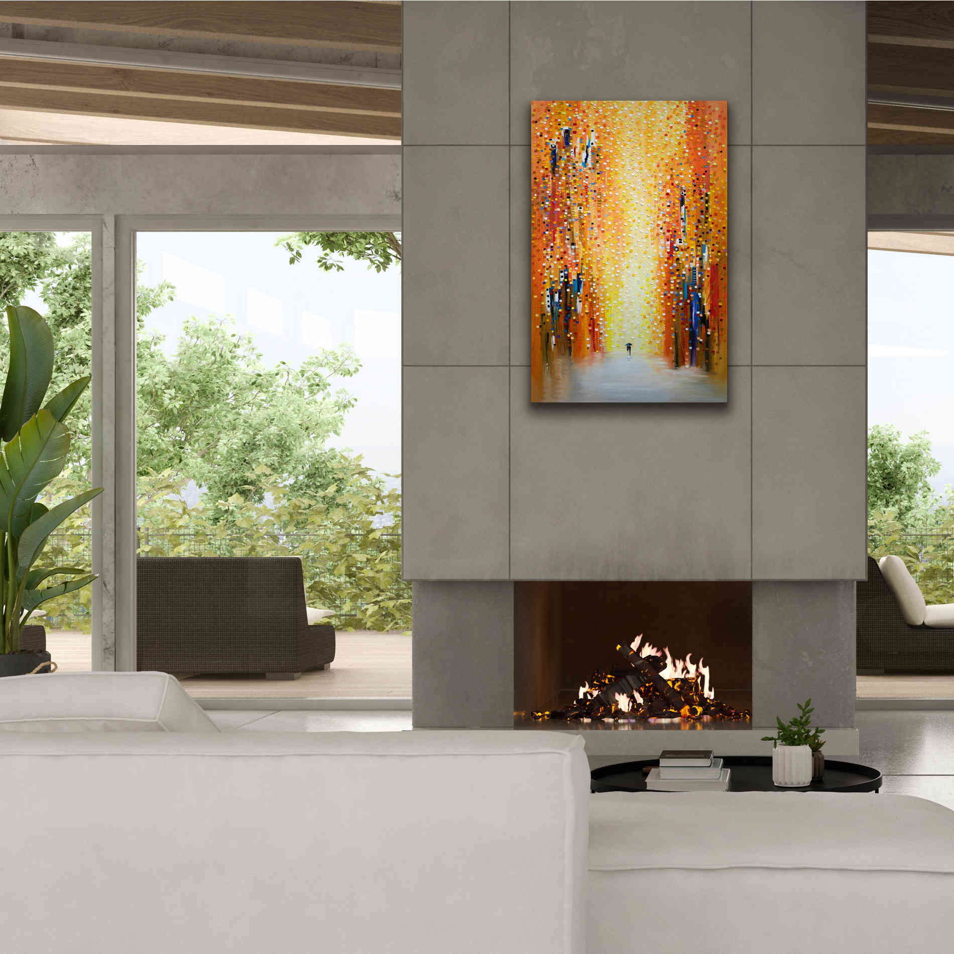'Rainy Sunset Together' by Ekaterina Ermilkina Giclee Canvas Wall Art,26 x 40