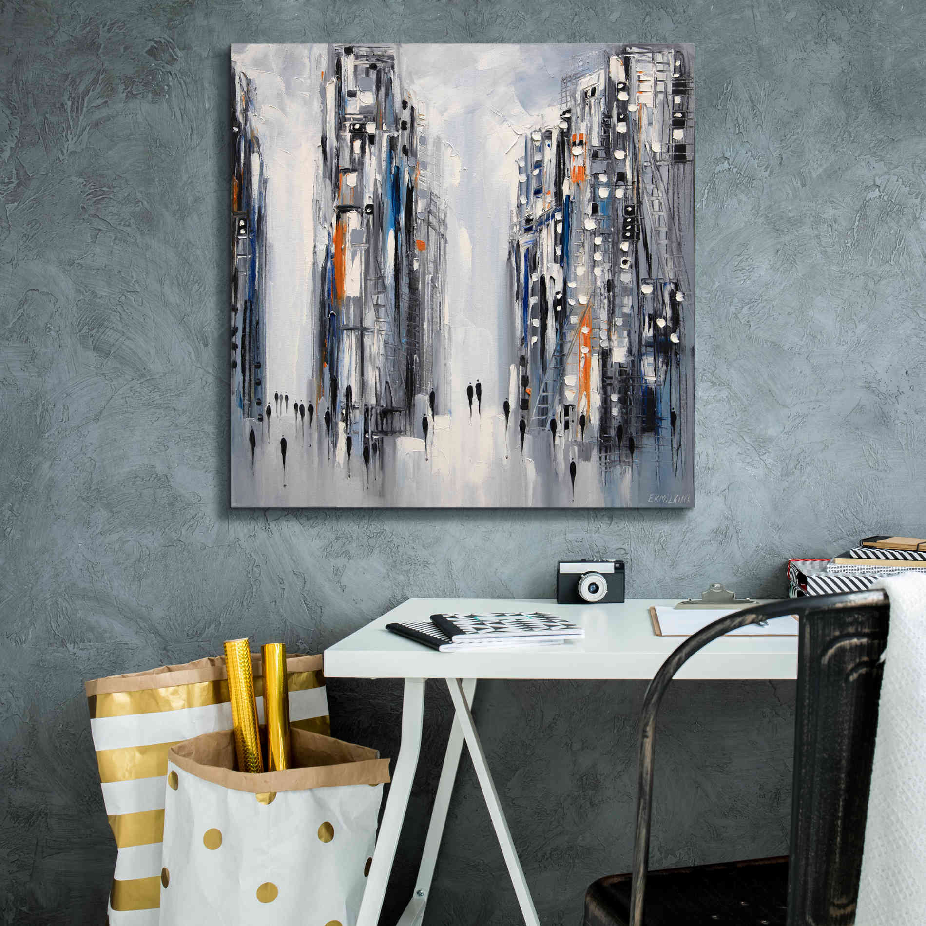 'City Escape' by Ekaterina Ermilkina Giclee Canvas Wall Art,26 x 26