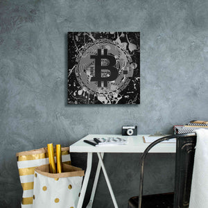 'Bitcoin Black Ice' by Cameron Gray Giclee Canvas Wall Art,18 x 18