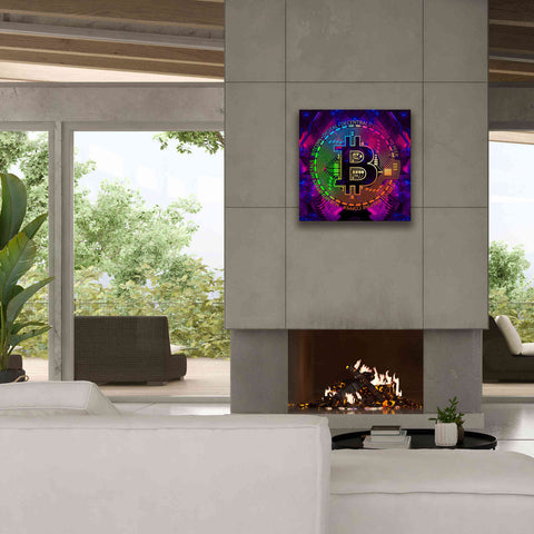 Image of 'Bitcoin Rainbow' by Cameron Gray Giclee Canvas Wall Art,26 x 26