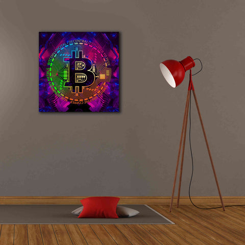 Image of 'Bitcoin Rainbow' by Cameron Gray Giclee Canvas Wall Art,26 x 26