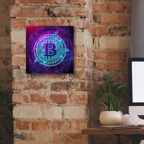 Image of 'Bitcoin Wave' by Cameron Gray Giclee Canvas Wall Art,12 x 12