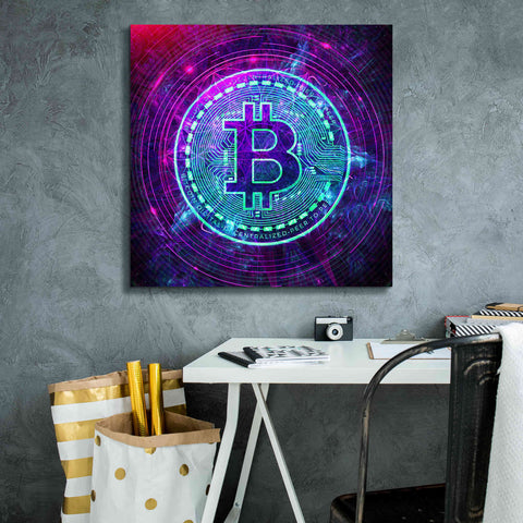 Image of 'Bitcoin Wave' by Cameron Gray Giclee Canvas Wall Art,26 x 26