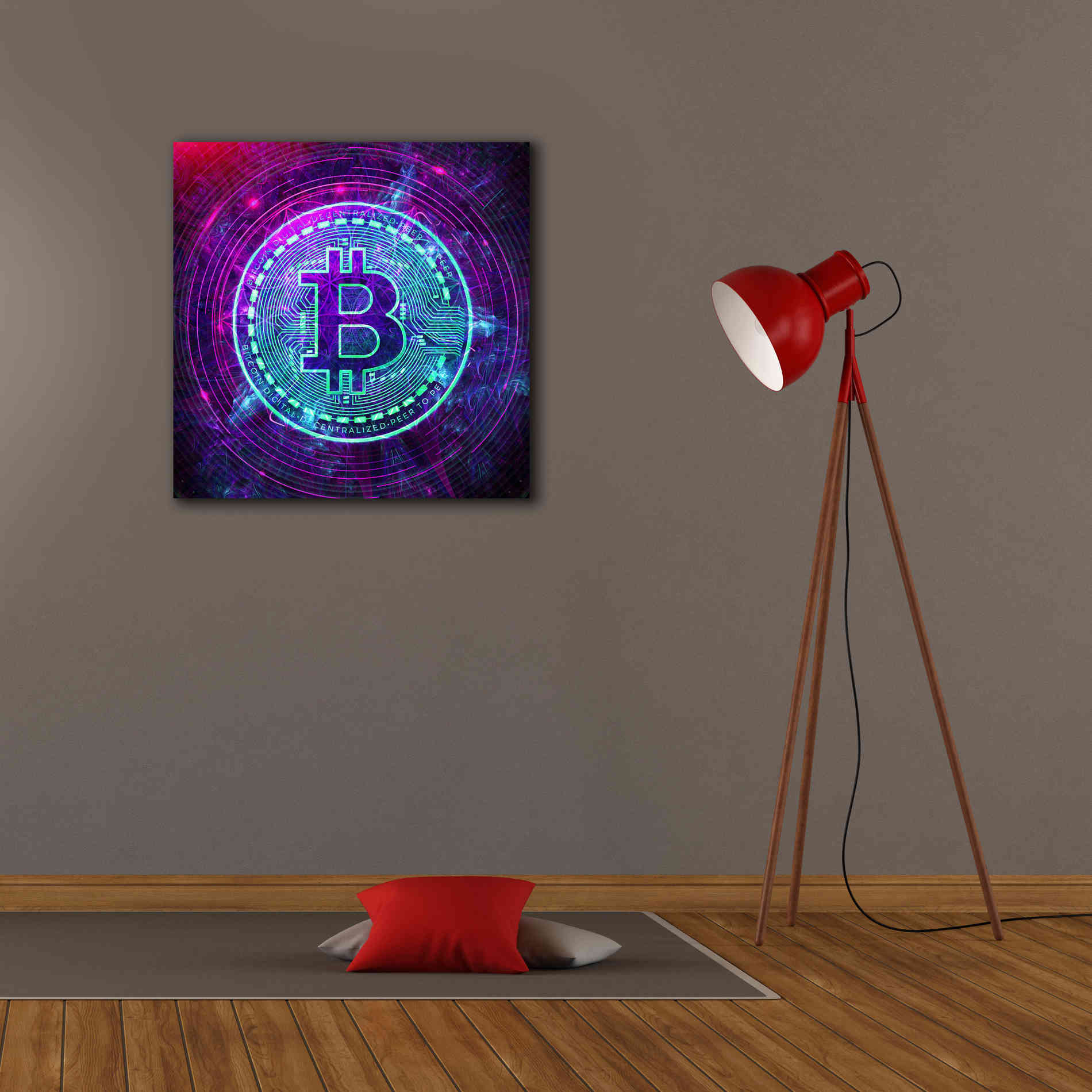 'Bitcoin Wave' by Cameron Gray Giclee Canvas Wall Art,26 x 26