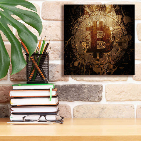 Image of 'Bitcoin Zinc' by Cameron Gray Giclee Canvas Wall Art,12 x 12