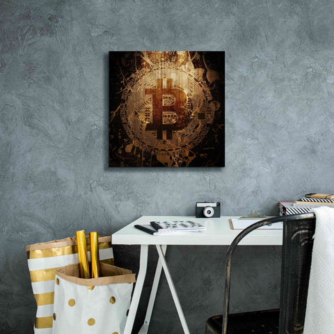 Image of 'Bitcoin Zinc' by Cameron Gray Giclee Canvas Wall Art,18 x 18