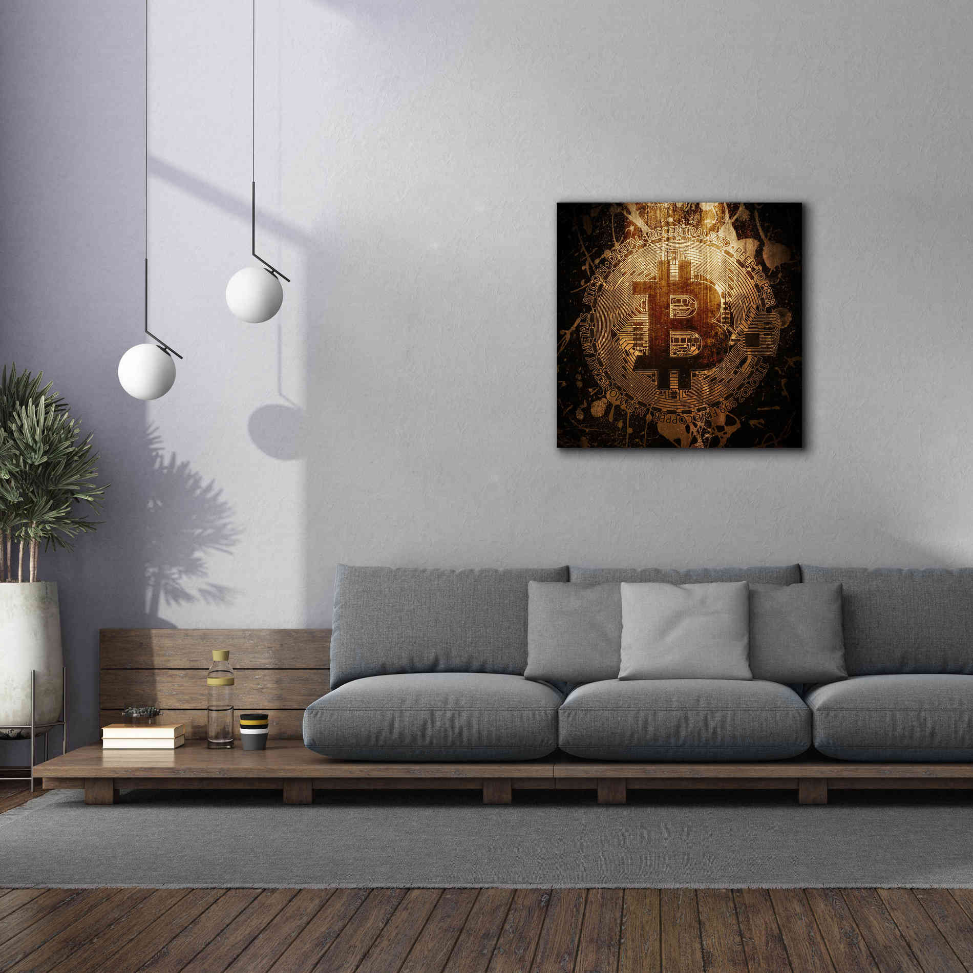 'Bitcoin Zinc' by Cameron Gray Giclee Canvas Wall Art,37 x 37