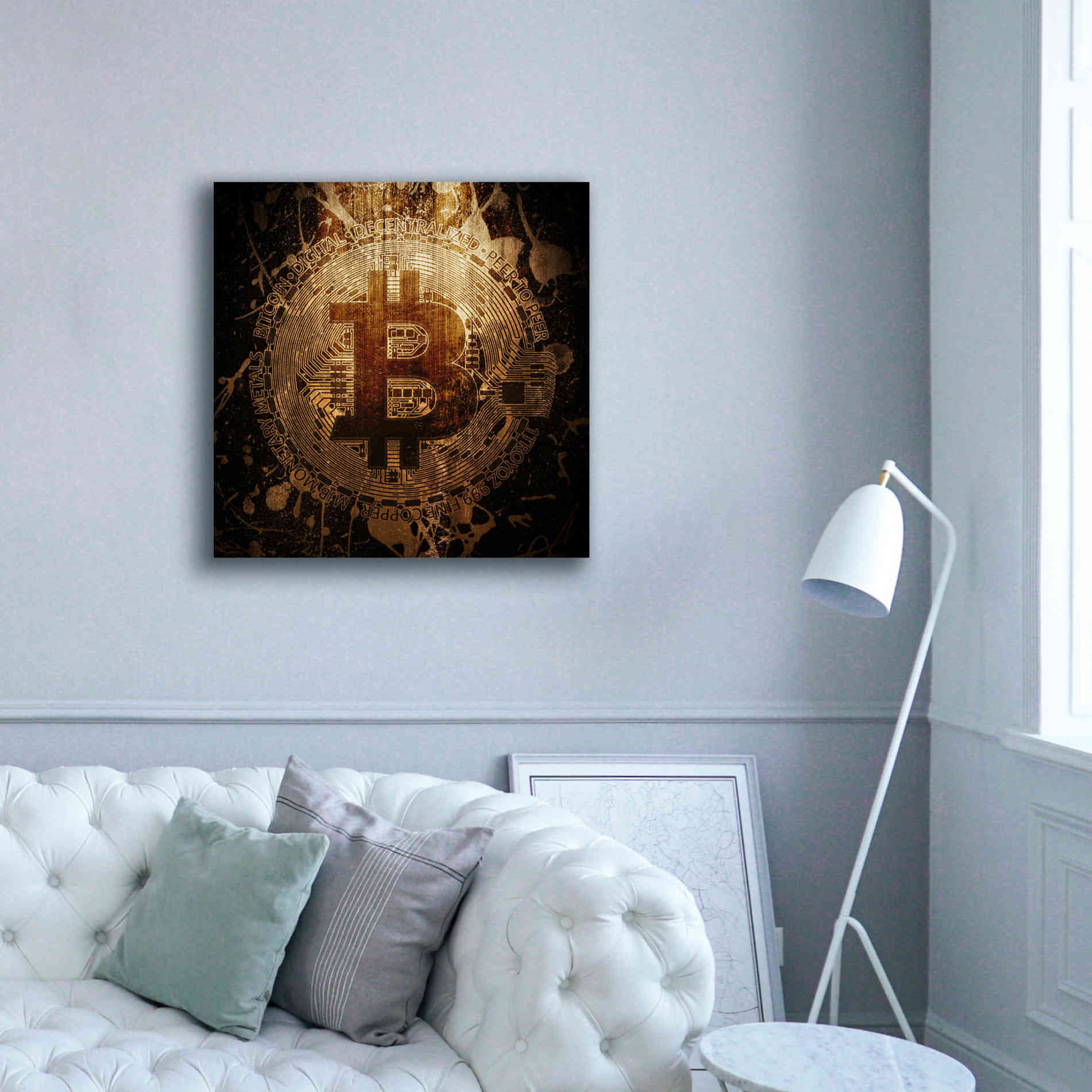 'Bitcoin Zinc' by Cameron Gray Giclee Canvas Wall Art,37 x 37