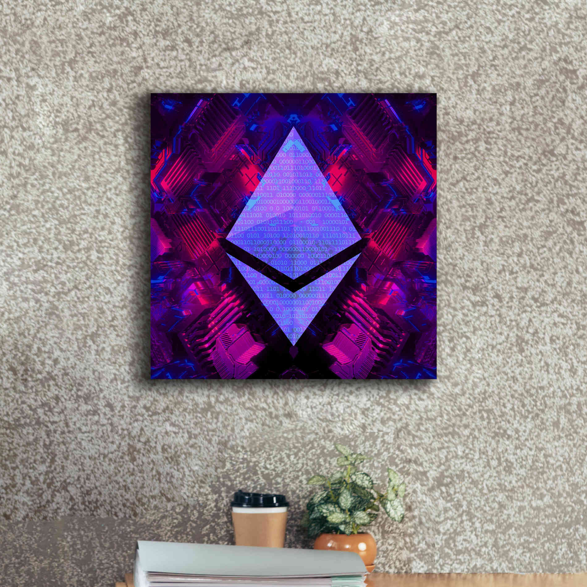 'Ethereum Future' by Cameron Gray Giclee Canvas Wall Art,18 x 18