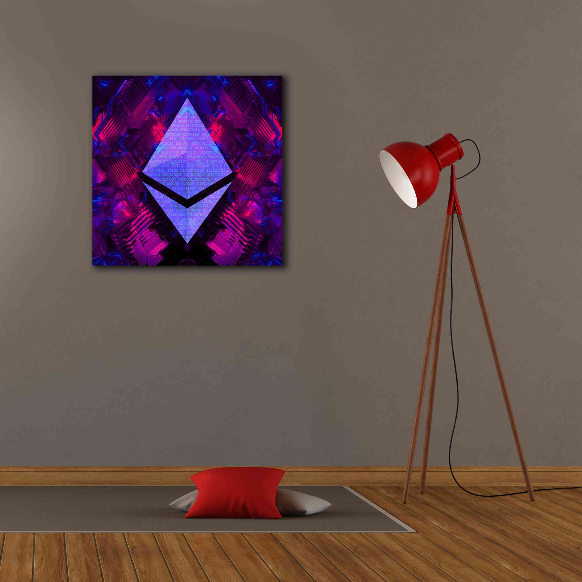 'Ethereum Future' by Cameron Gray Giclee Canvas Wall Art,26 x 26