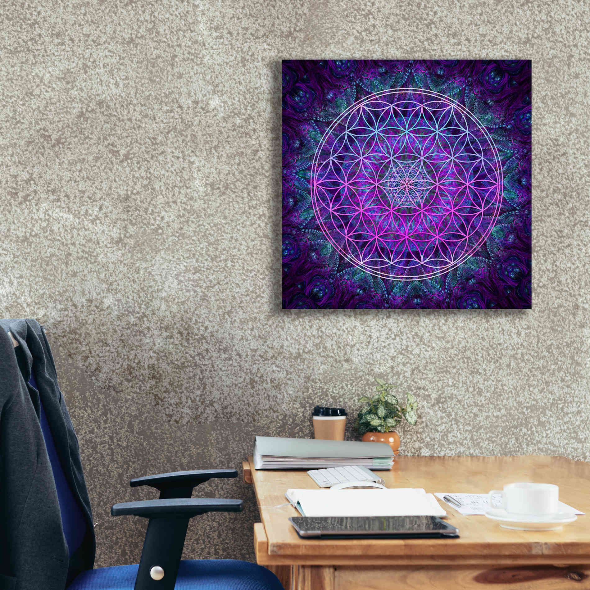 'Flower Of Life' by Cameron Gray Giclee Canvas Wall Art,26 x 26