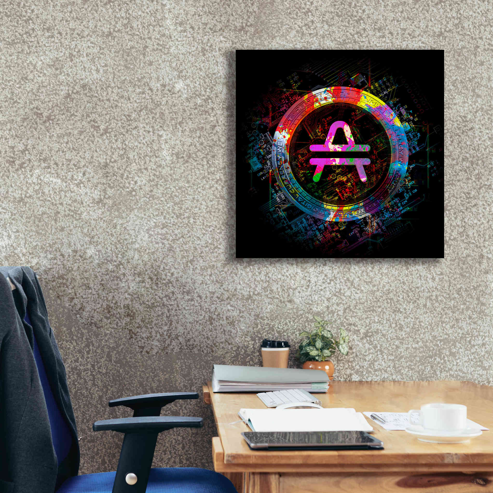 'Amp Crypto Power' by Epic Portfolio Giclee Canvas Wall Art,26 x 26