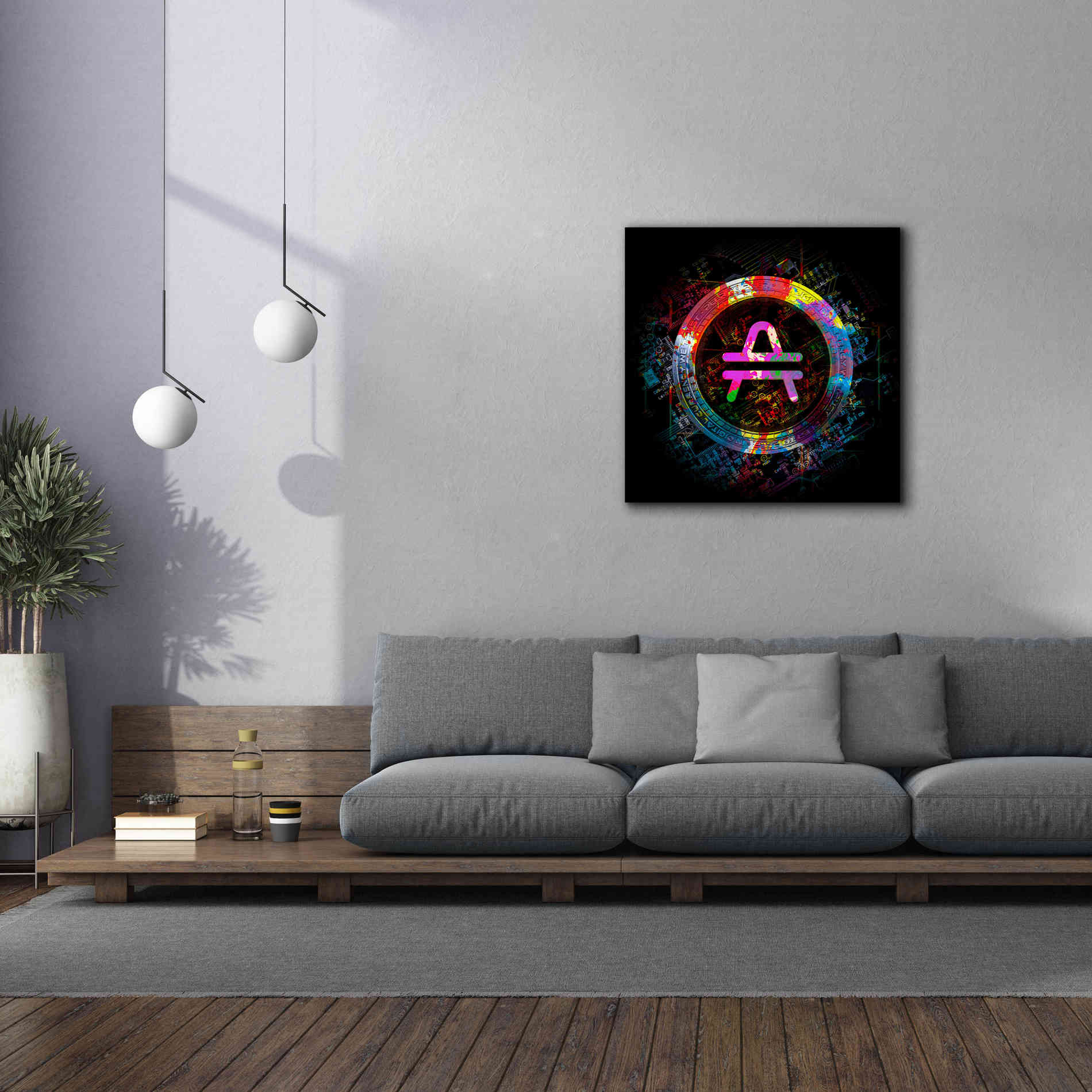 'Amp Crypto Power' by Epic Portfolio Giclee Canvas Wall Art,37 x 37