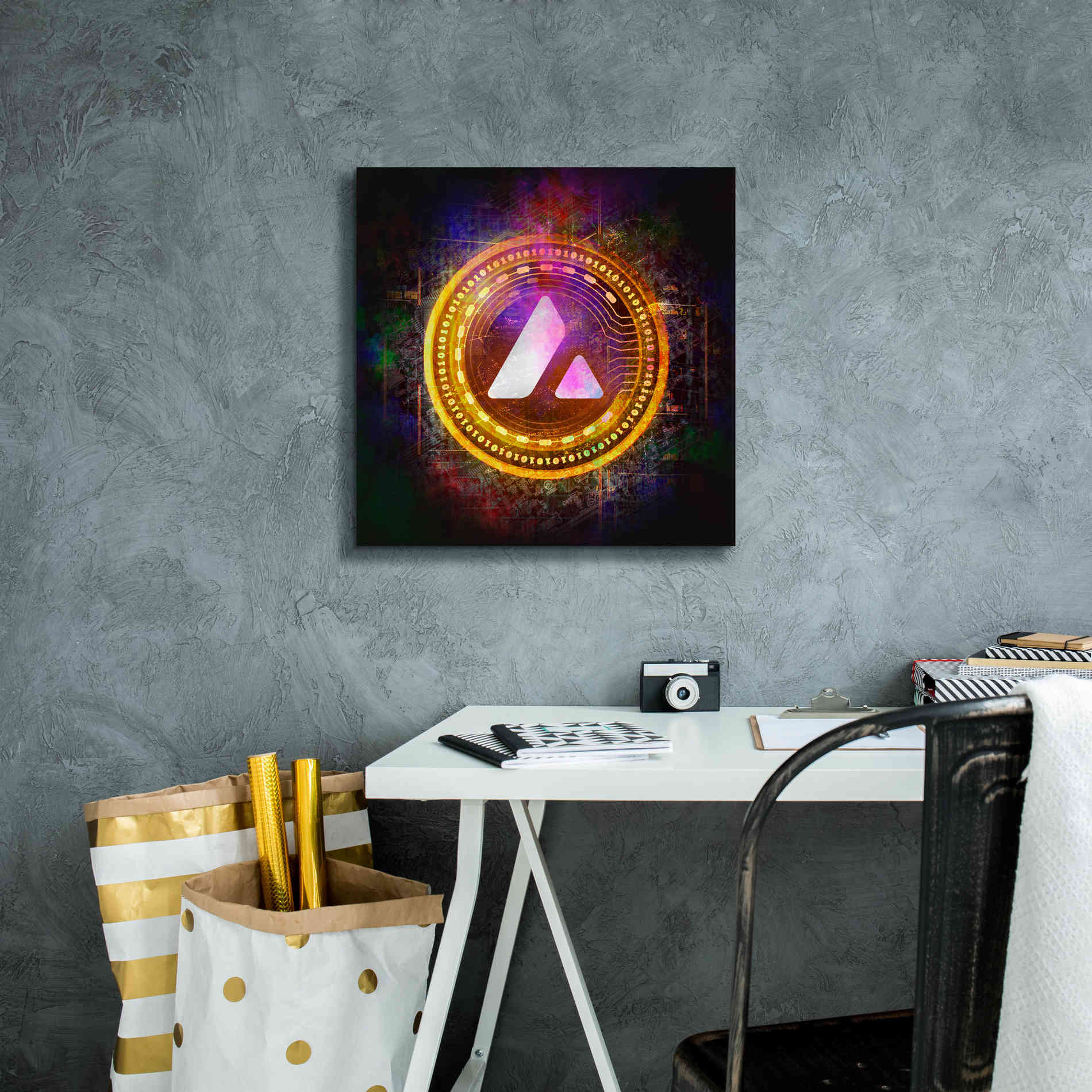 'Avalanche Crypto Halo' by Epic Portfolio Giclee Canvas Wall Art,18 x 18