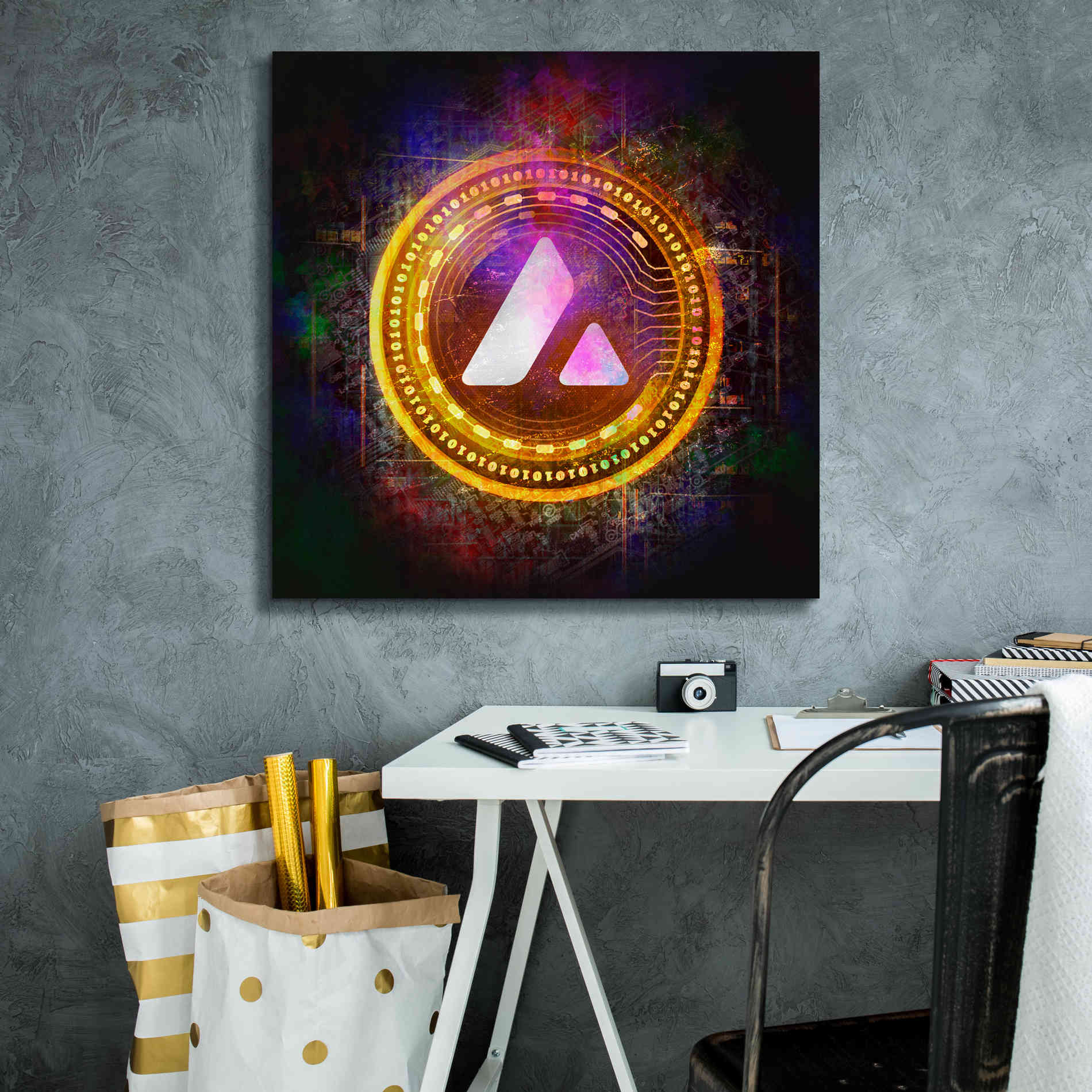 'Avalanche Crypto Halo' by Epic Portfolio Giclee Canvas Wall Art,26 x 26