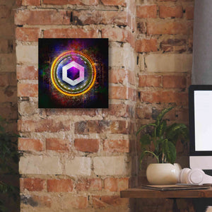 'Chainlink Crypto Halo' by Epic Portfolio Giclee Canvas Wall Art,12 x 12