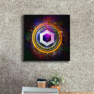 'Chainlink Crypto Halo' by Epic Portfolio Giclee Canvas Wall Art,18 x 18