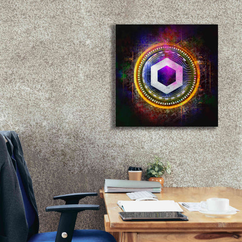 Image of 'Chainlink Crypto Halo' by Epic Portfolio Giclee Canvas Wall Art,26 x 26