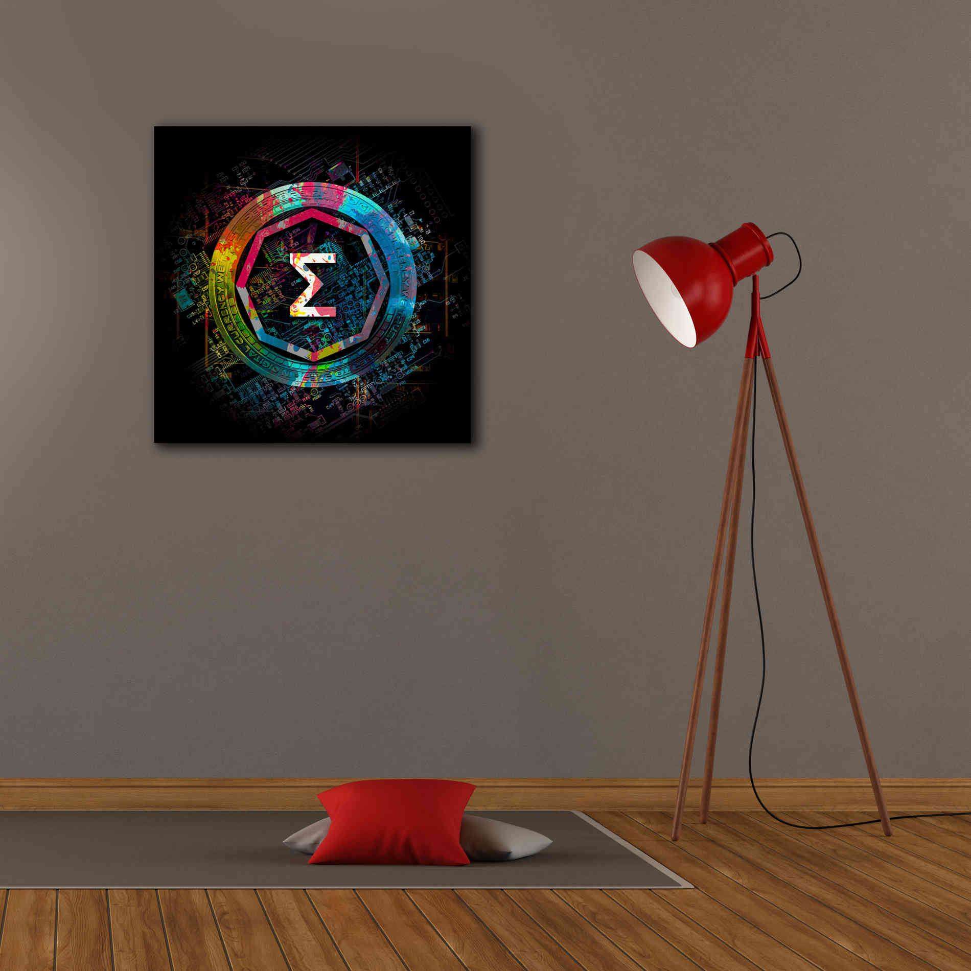 'Ergo Crypto Power' by Epic Portfolio Giclee Canvas Wall Art,26 x 26