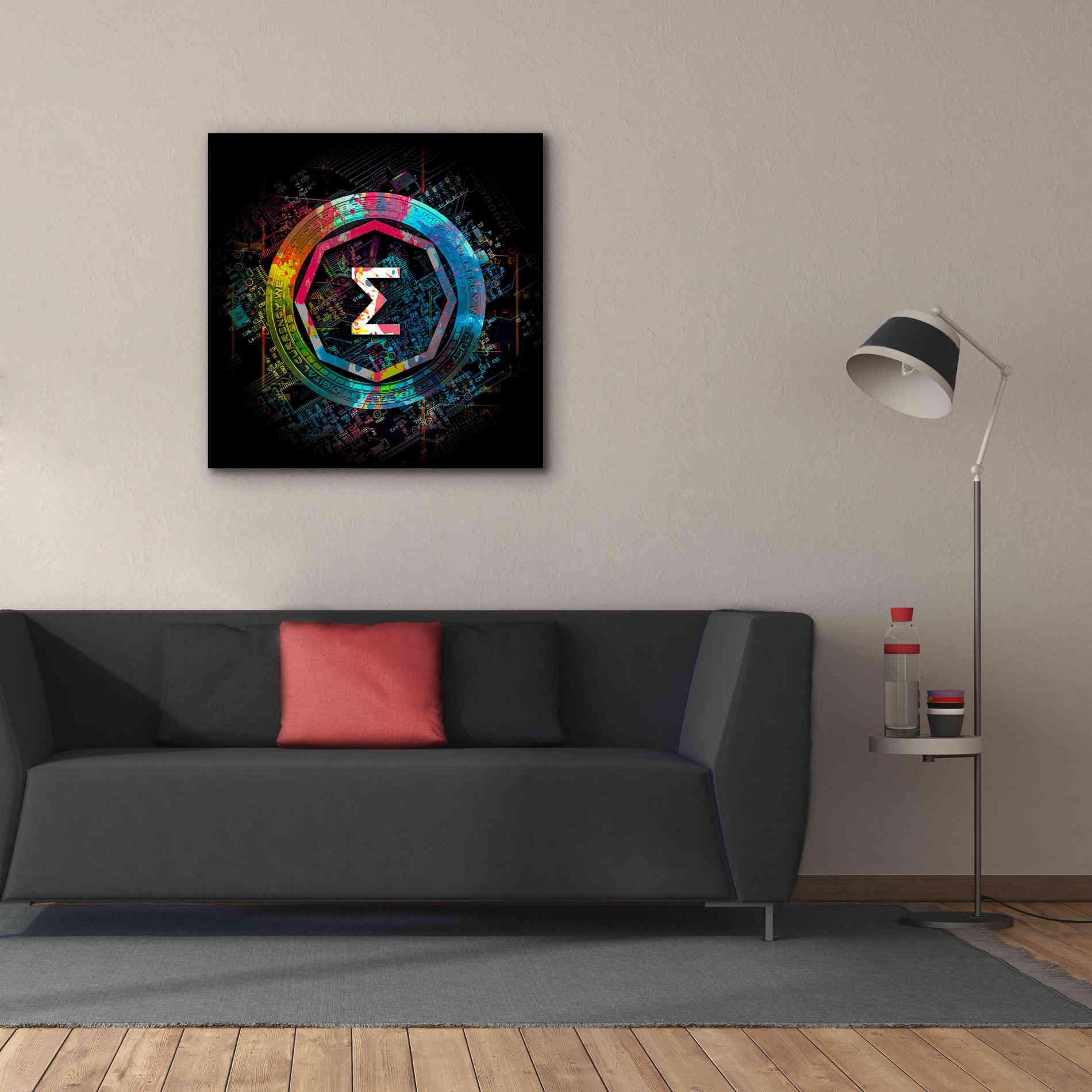 'Ergo Crypto Power' by Epic Portfolio Giclee Canvas Wall Art,37 x 37