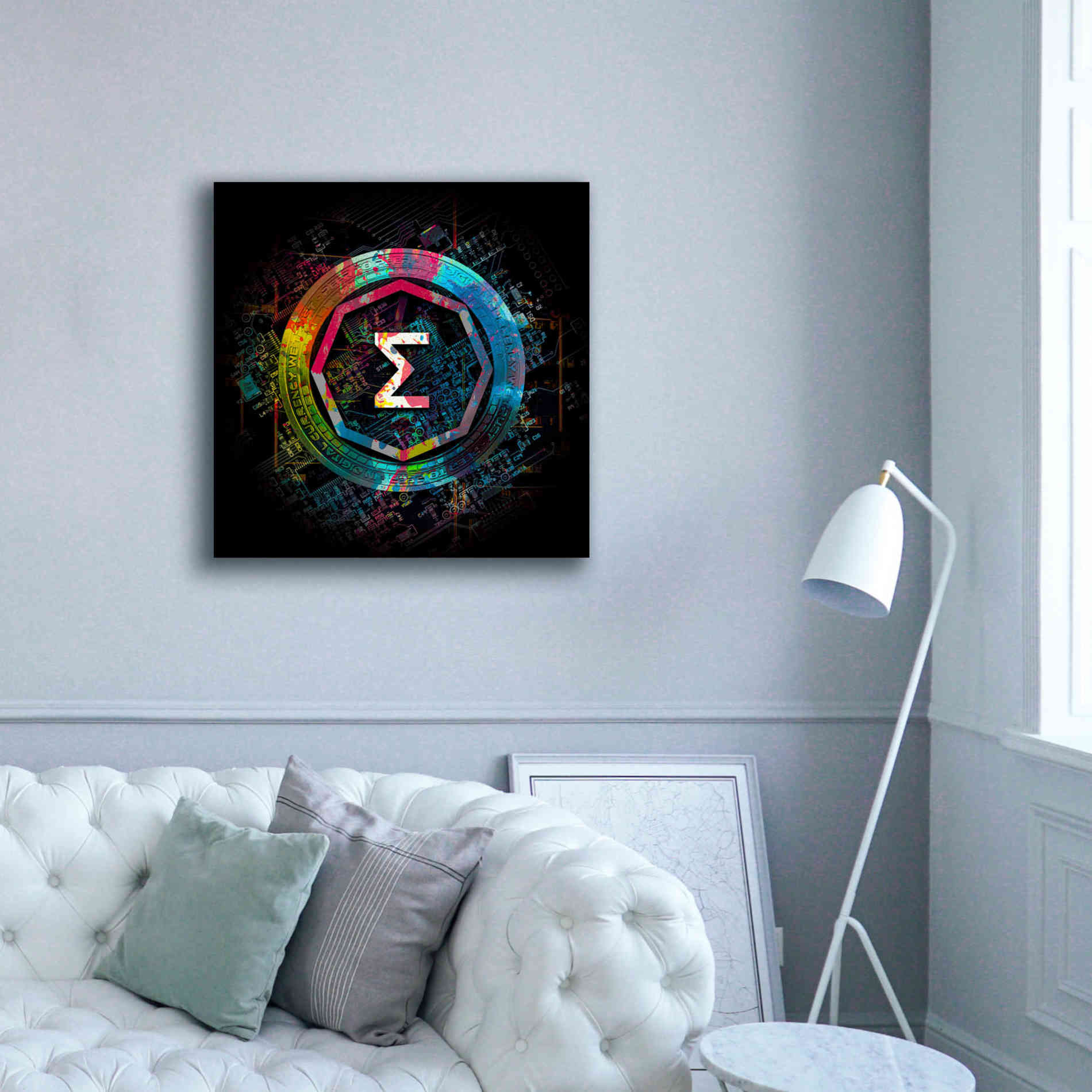 'Ergo Crypto Power' by Epic Portfolio Giclee Canvas Wall Art,37 x 37