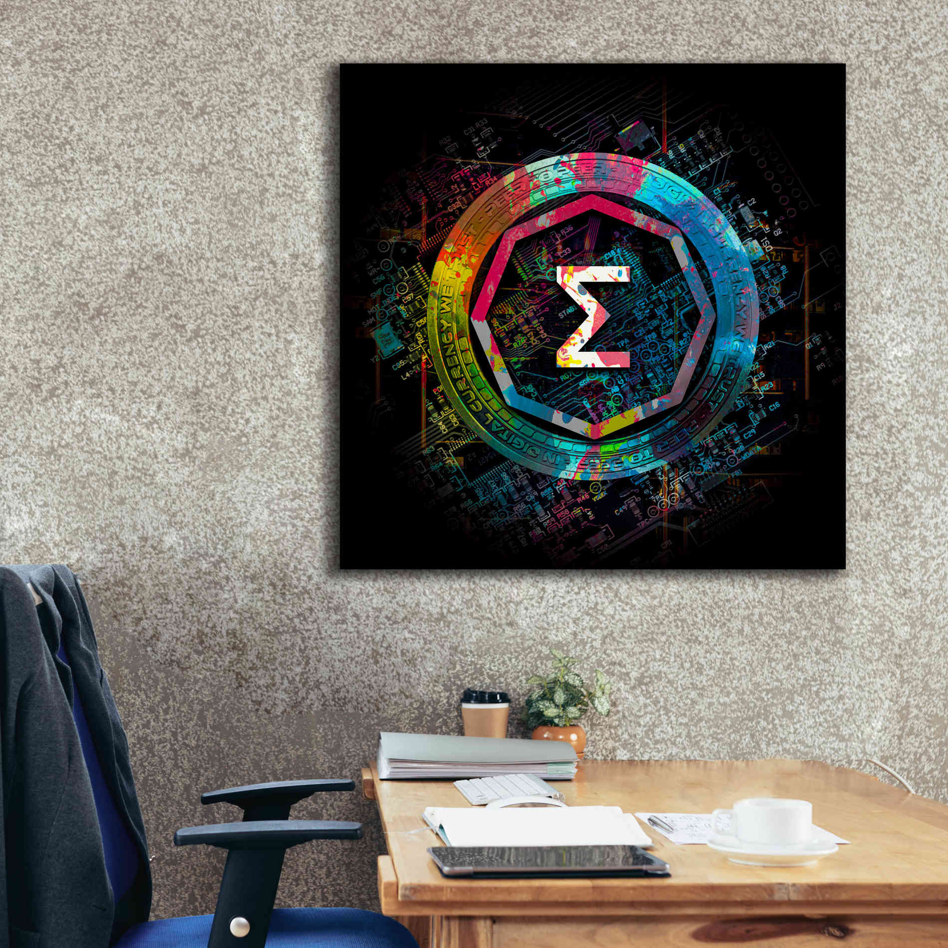 'Ergo Crypto Power' by Epic Portfolio Giclee Canvas Wall Art,37 x 37