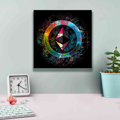 Image of 'Ethereum Crypto Power' by Epic Portfolio Giclee Canvas Wall Art,12 x 12