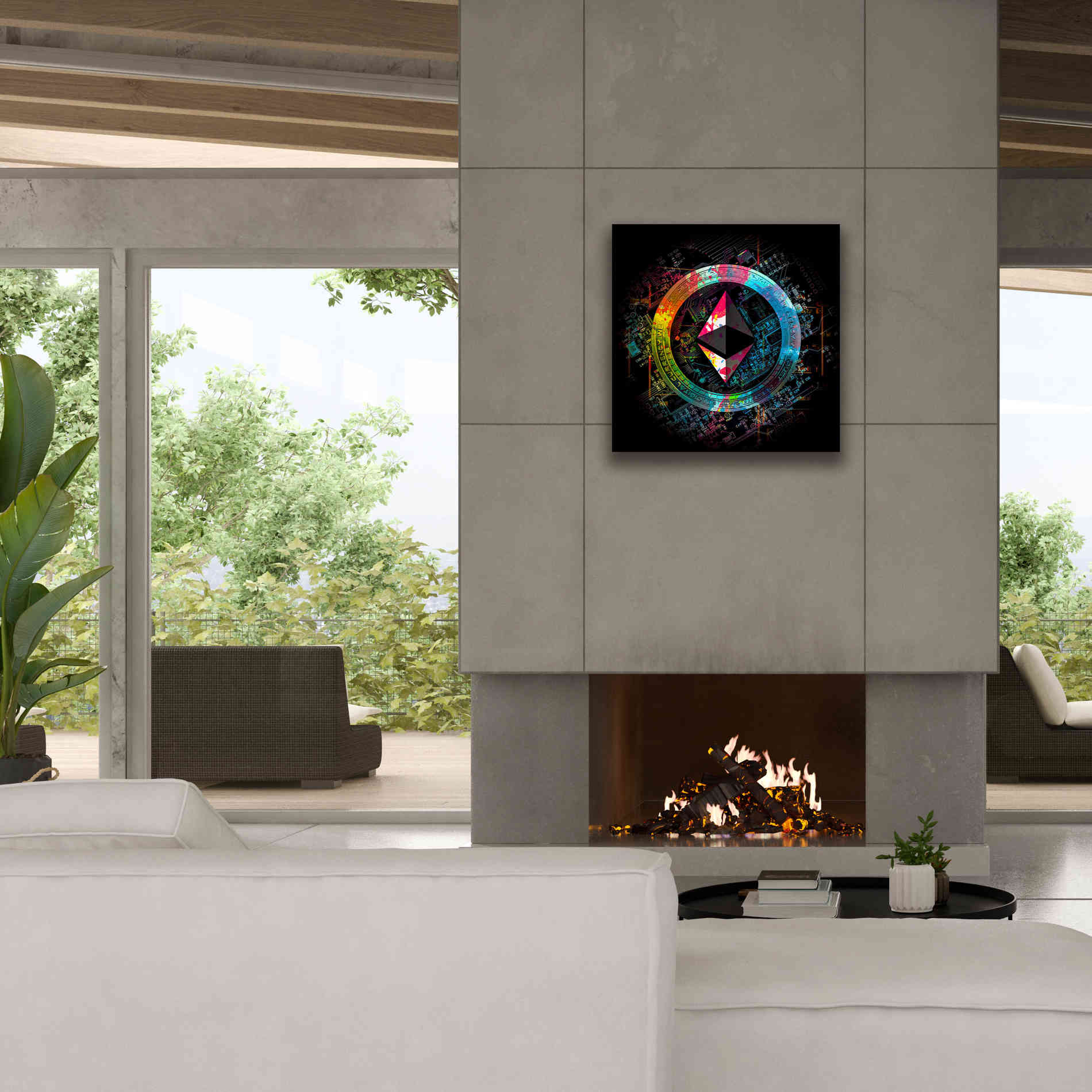 'Ethereum Crypto Power' by Epic Portfolio Giclee Canvas Wall Art,26 x 26